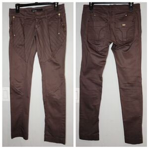 Miss Sixty Brown Lowrise Pants Size 26 Vintage Y2K 90s Cotton